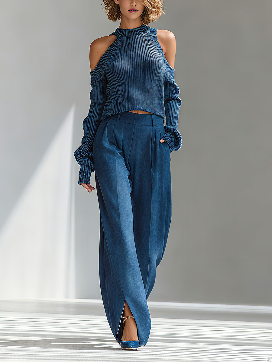 Lapel Single-Breasted Long-Sleeve Maxi Dress