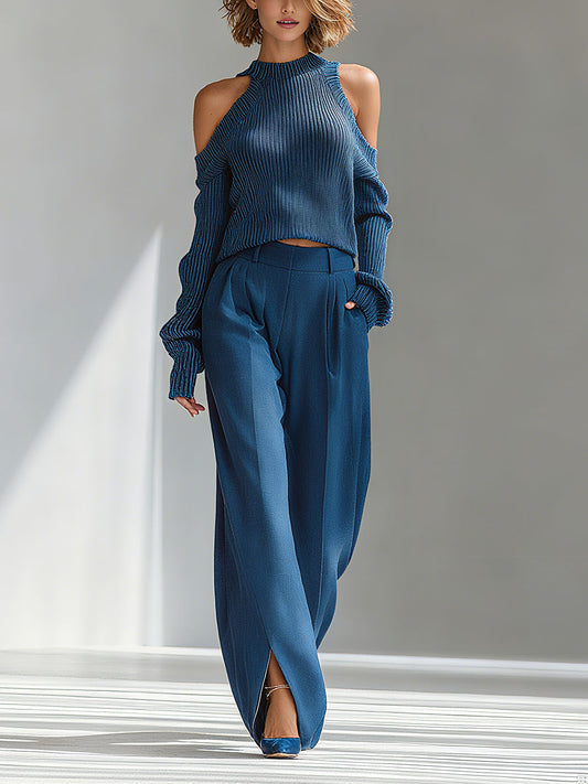 Lapel Single-Breasted Long-Sleeve Maxi Dress