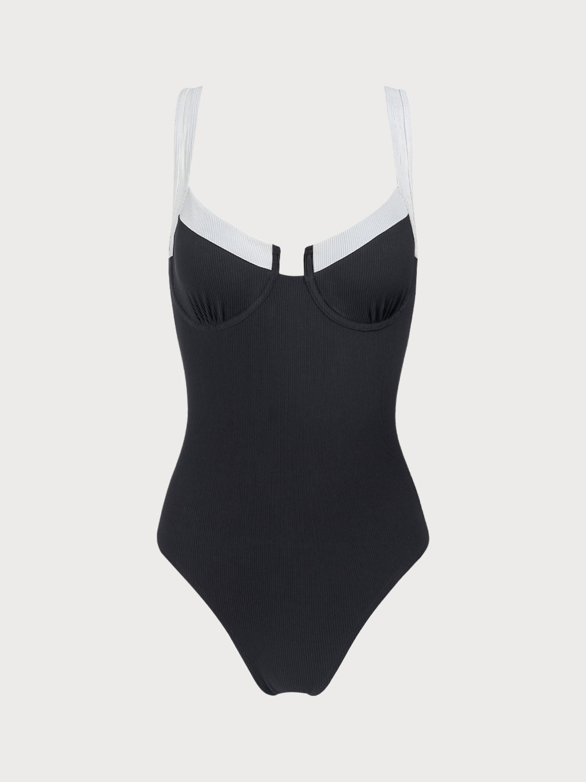 Contrast Trim Knotted One-Piece Swimsuit