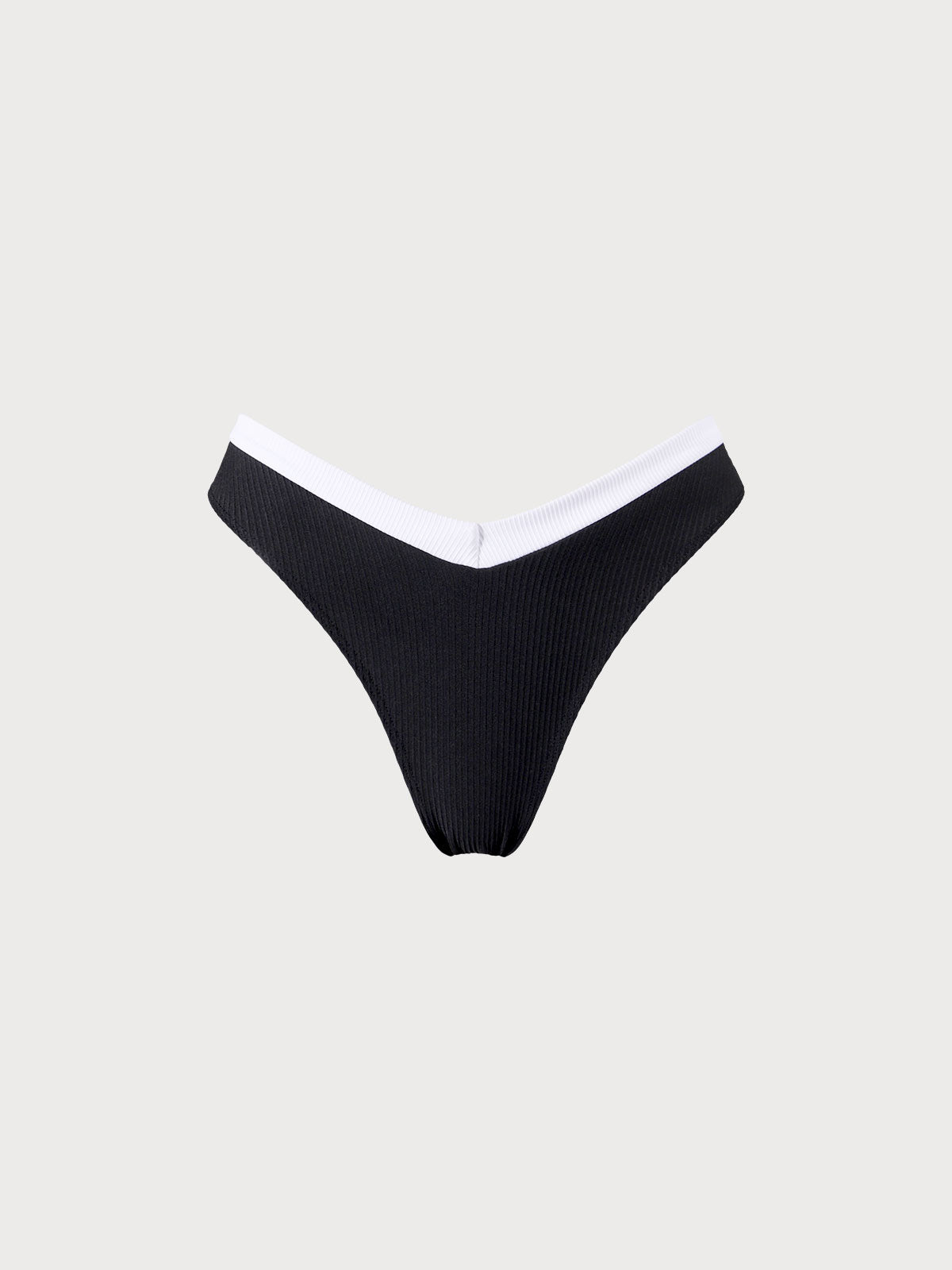 Contrast Trim V-Cut Bikini Bottom