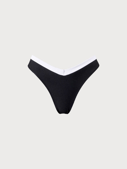 Contrast Trim V-Cut Bikini Bottom