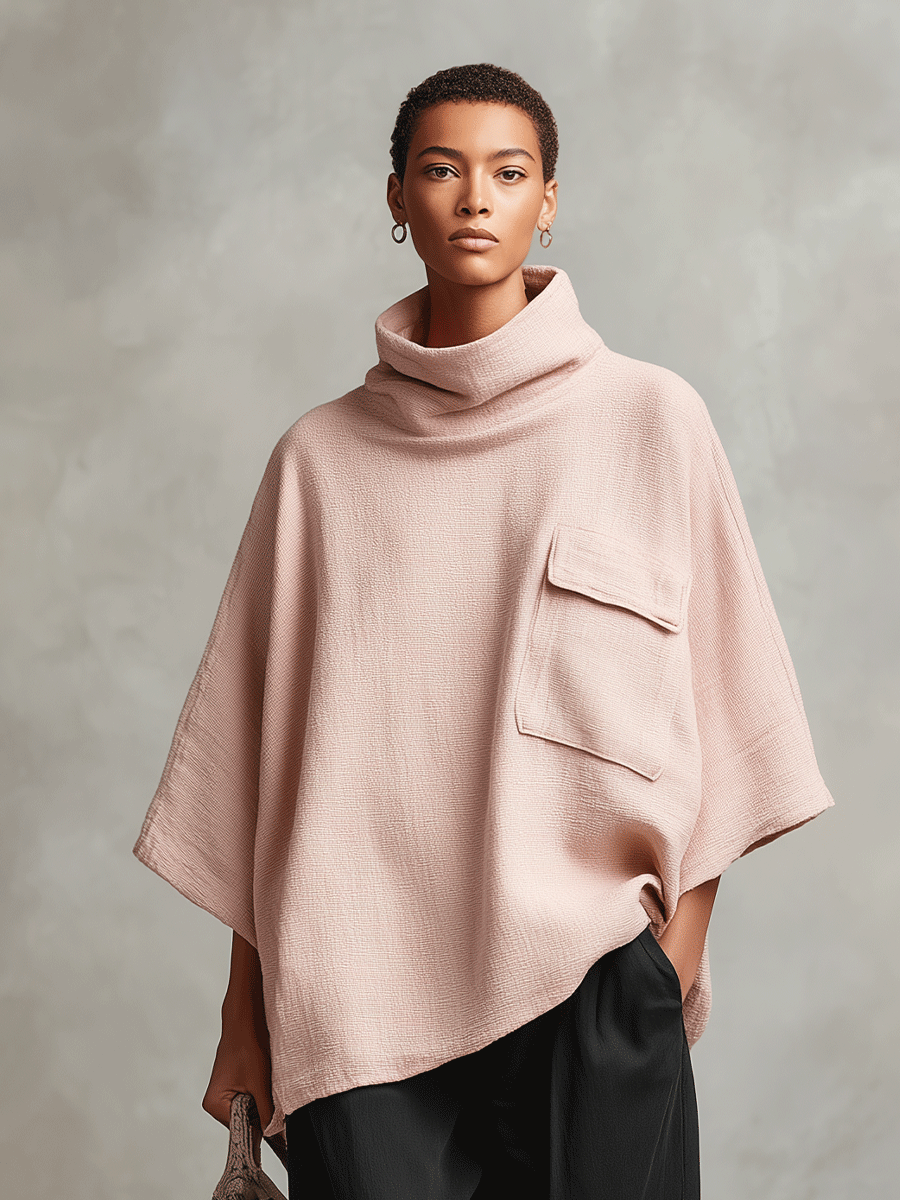 Pink Bohemian Tie Pocket Straight-Leg Two-Piece Set