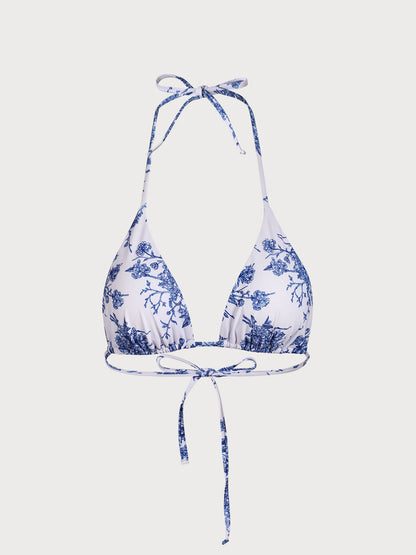 Floral Halter Triangle Bikini Top