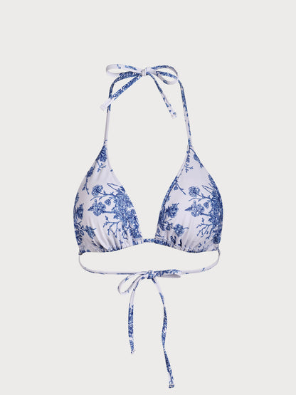 Floral Halter Triangle Bikini Top