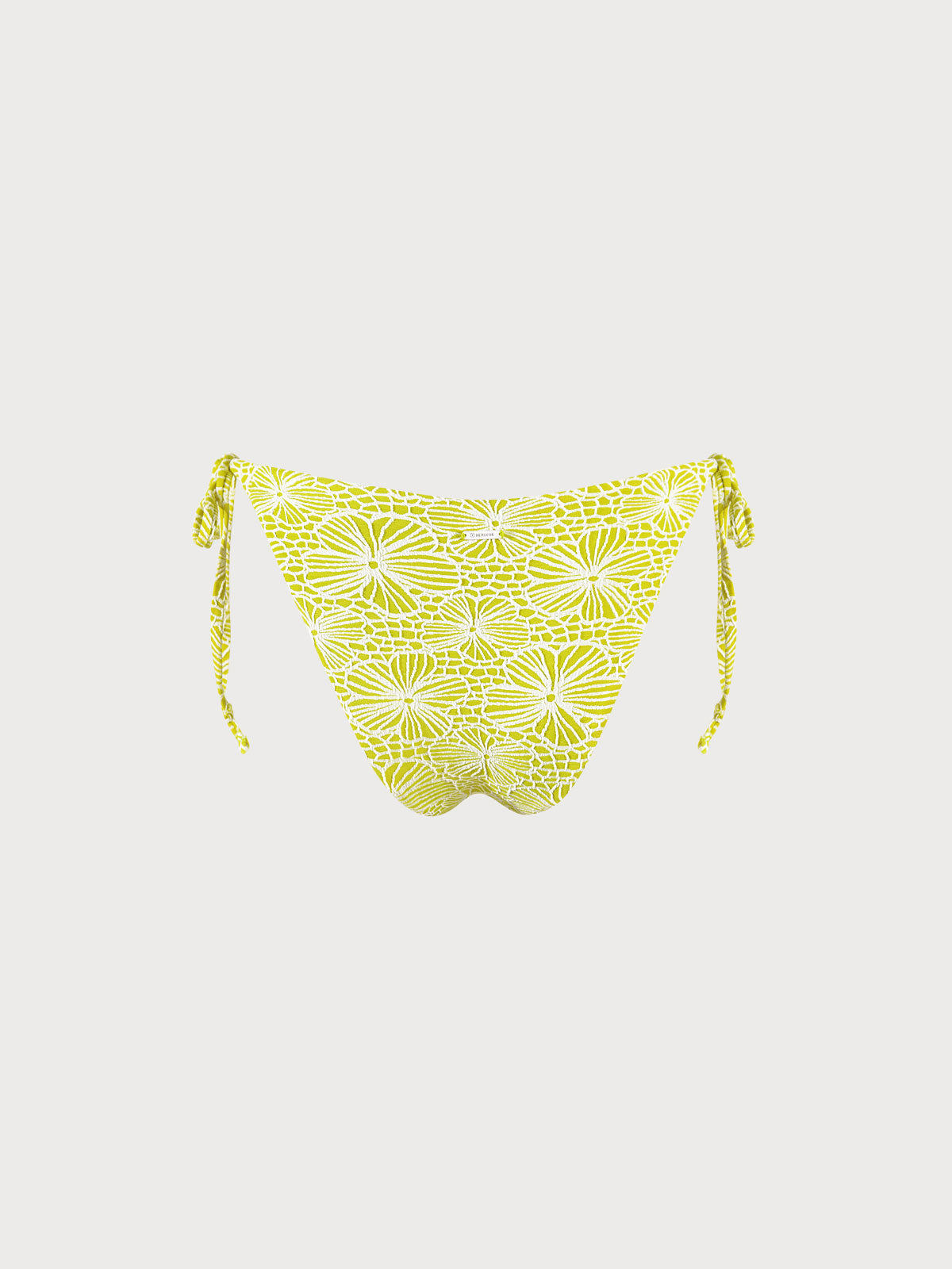 Floral Jacquard Tie Bikini Bottom