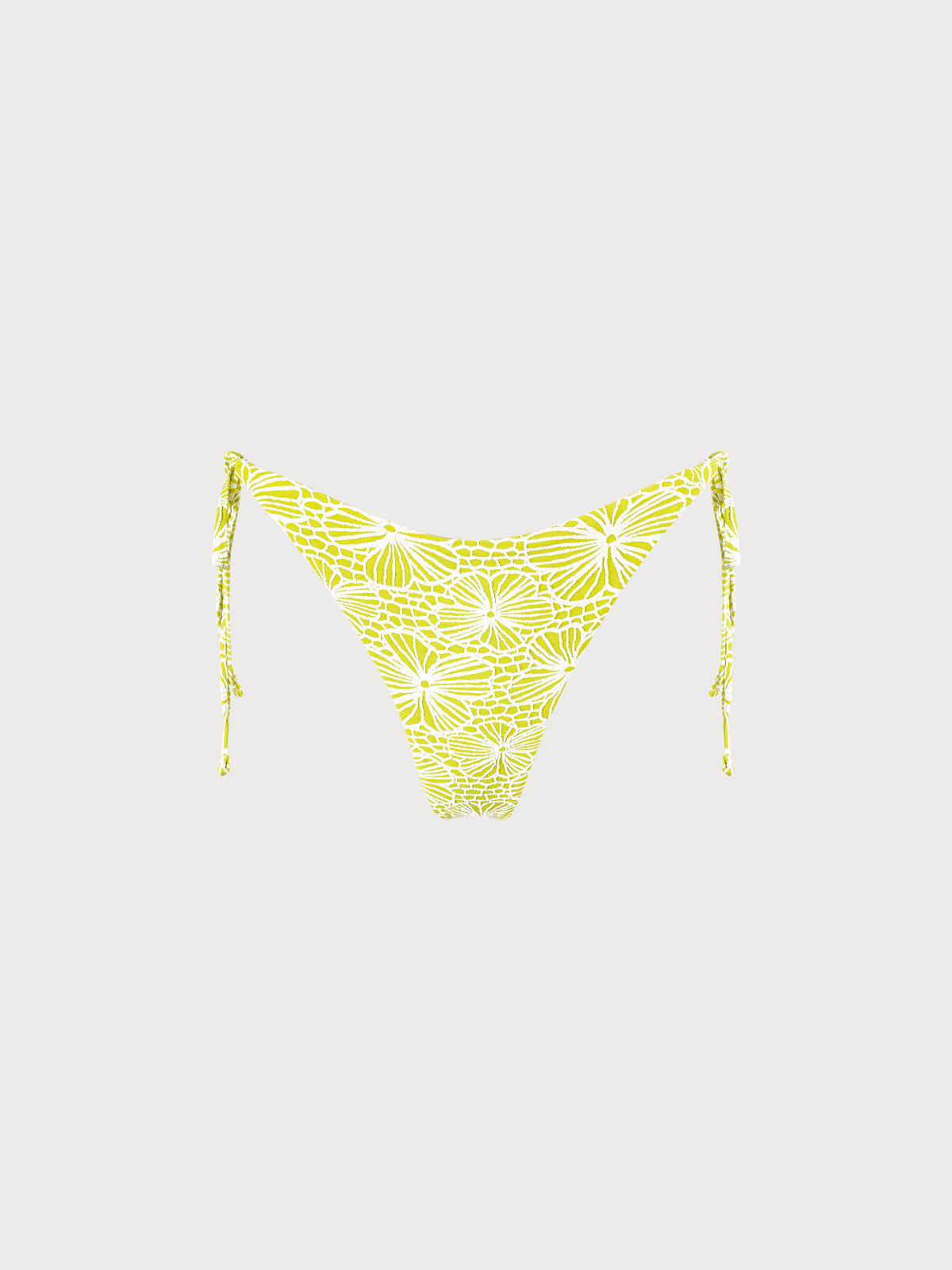 Floral Jacquard Tie Bikini Bottom
