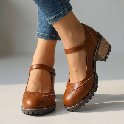 Jasmine Chunky Brogue Heels