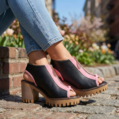 Savannah Zipper Heels