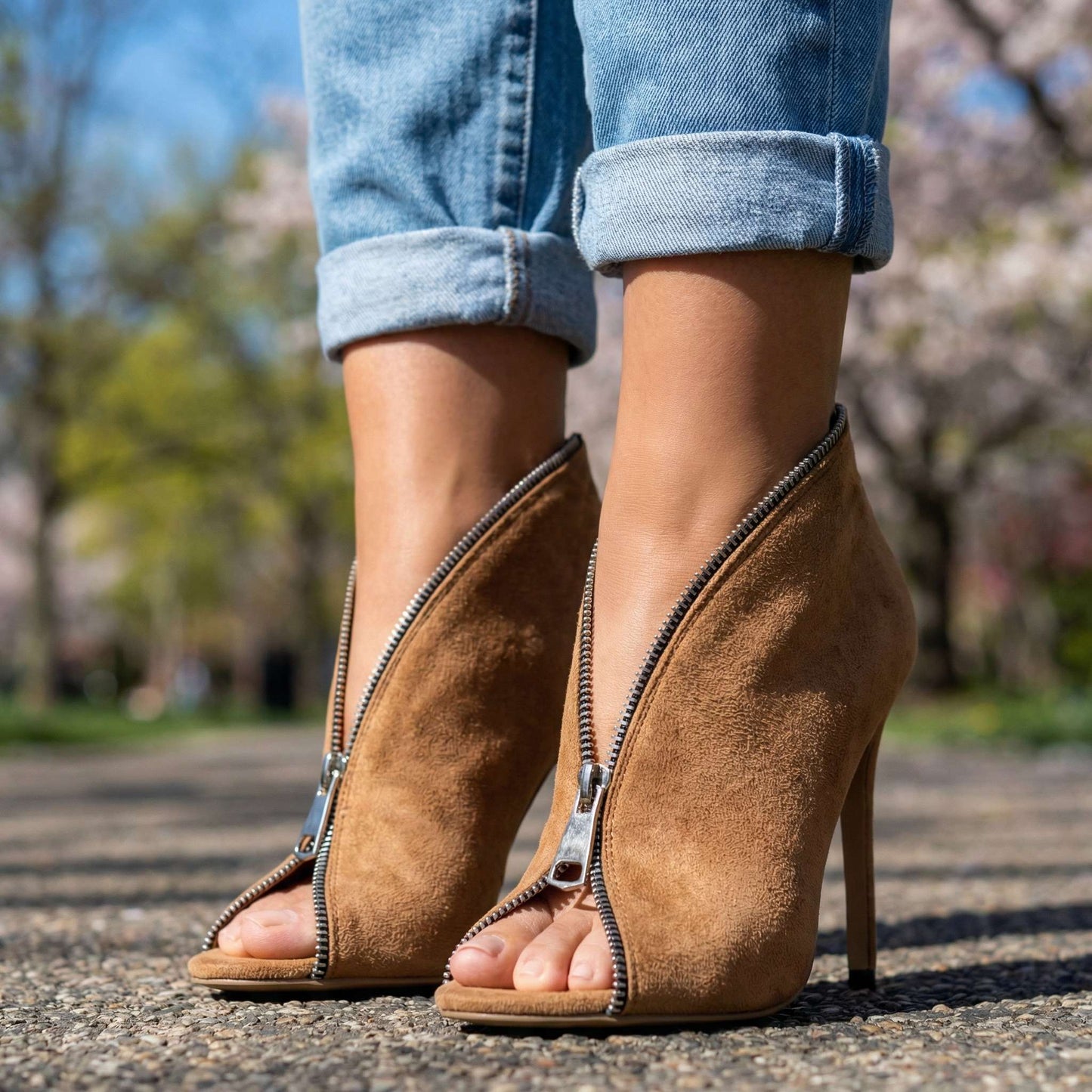 Serena Zipper Heels