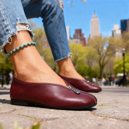 Scarlett Zipper Flats