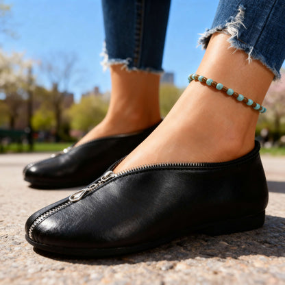 Scarlett Zipper Flats