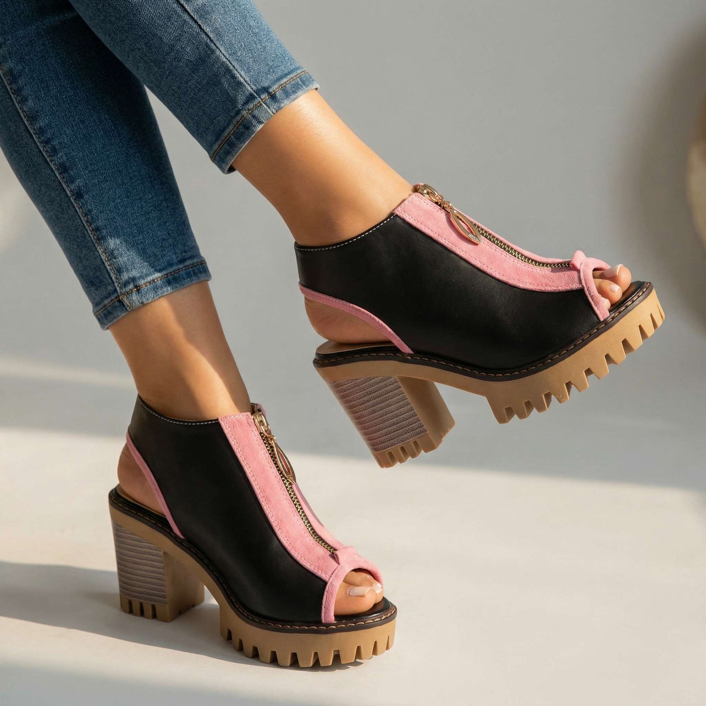 Savannah Zipper Heels