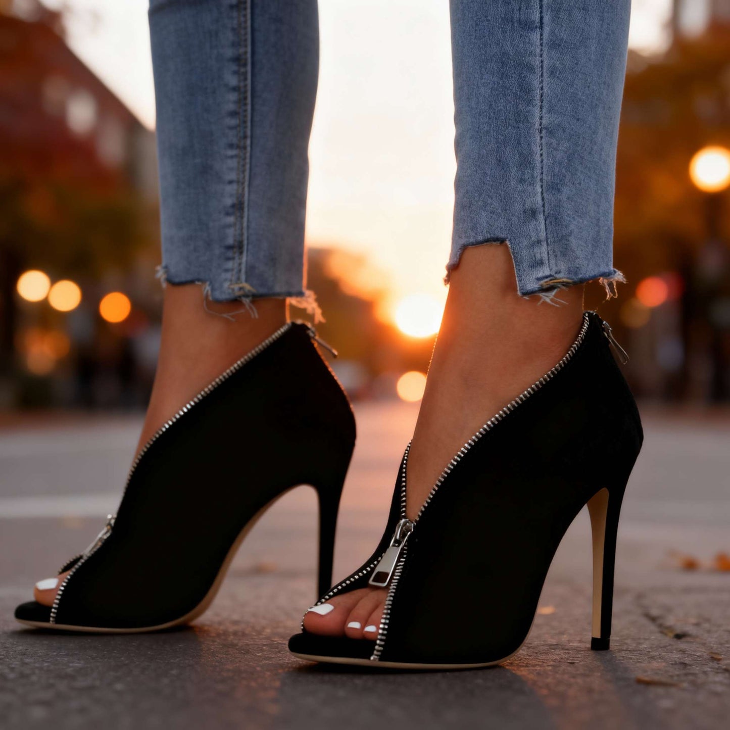 Serena Zipper Heels