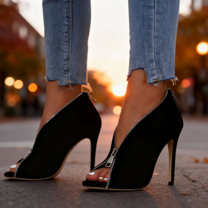 Serena Zipper Heels
