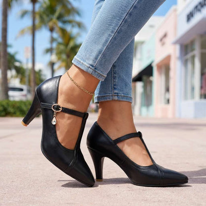 Victoria T-Strap Mary Jane Heel