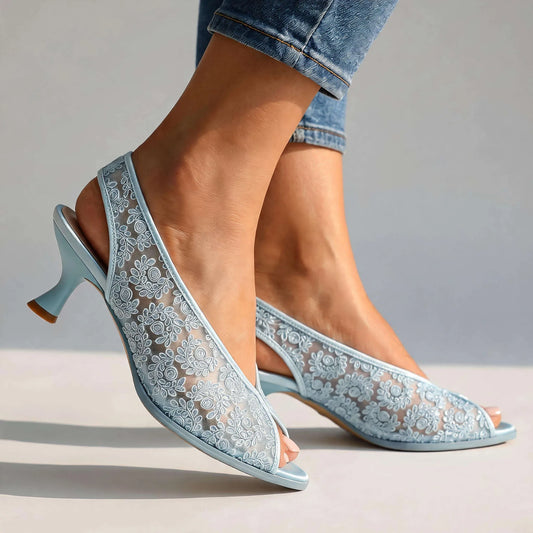 Gloriana Lace Slingback Heels