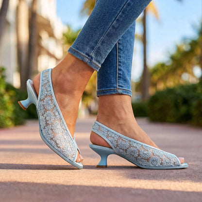 Gloriana Lace Slingback Heels