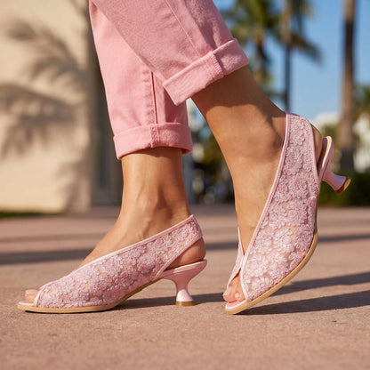 Gloriana Lace Slingback Heels
