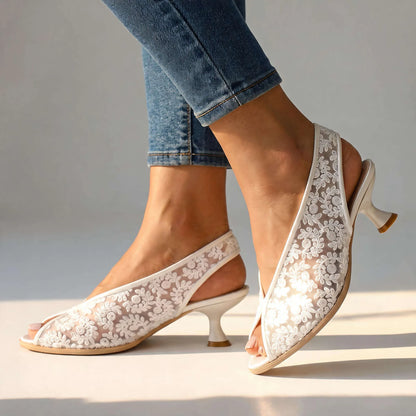 Gloriana Lace Slingback Heels