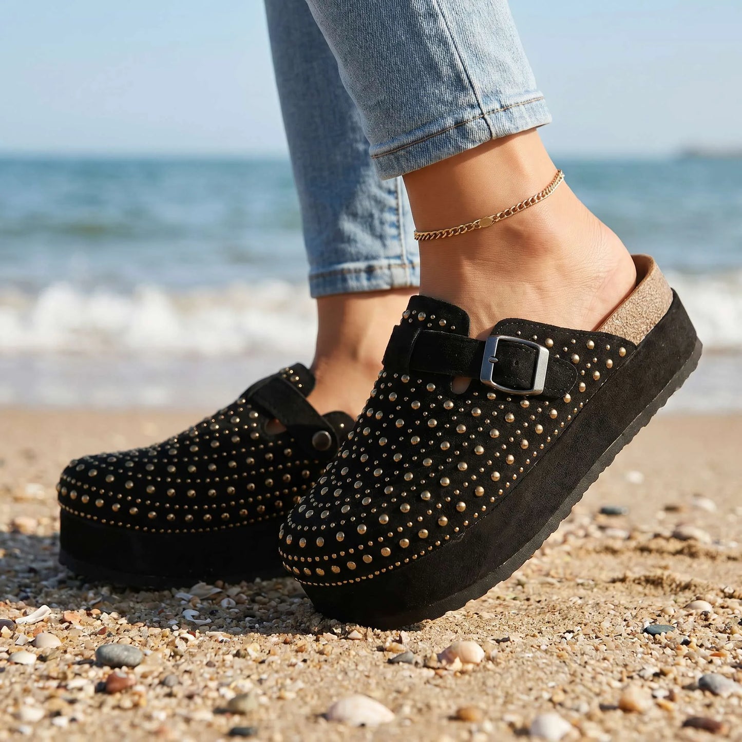 Helena Studded Platform Clogs