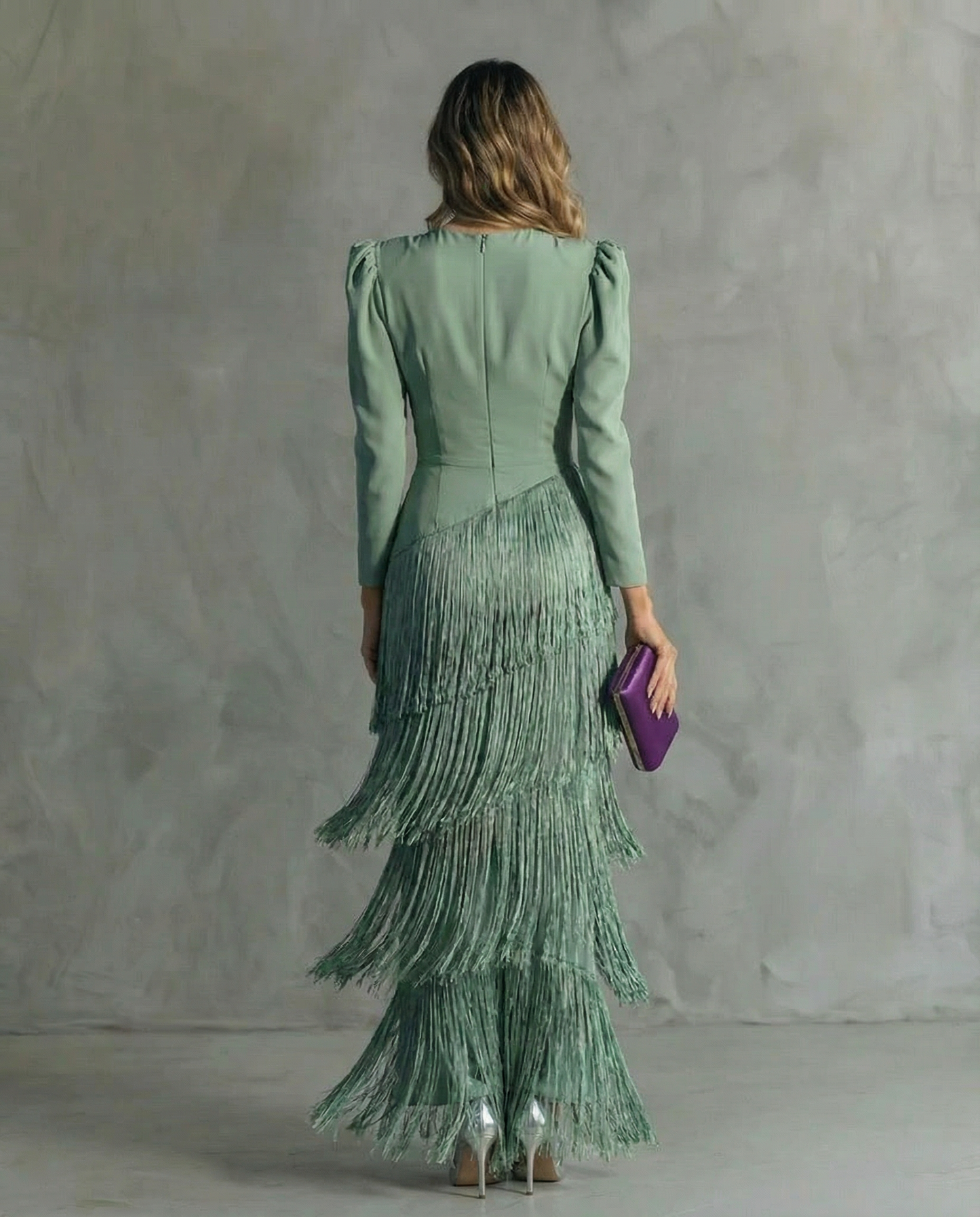 Chiara Elegant Fringe Sleeve Dress