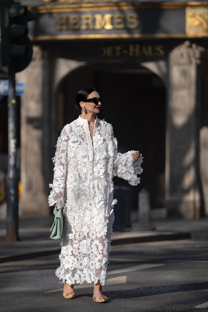 Abito Estelle in pizzo bianco