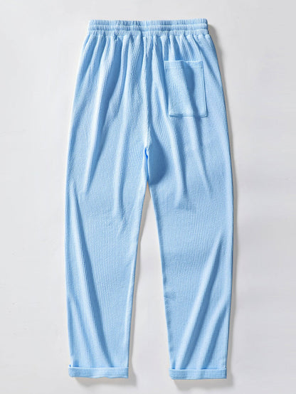 Ribbed Mock Neck T-Shirt & Straight Leg Ribbed Pants