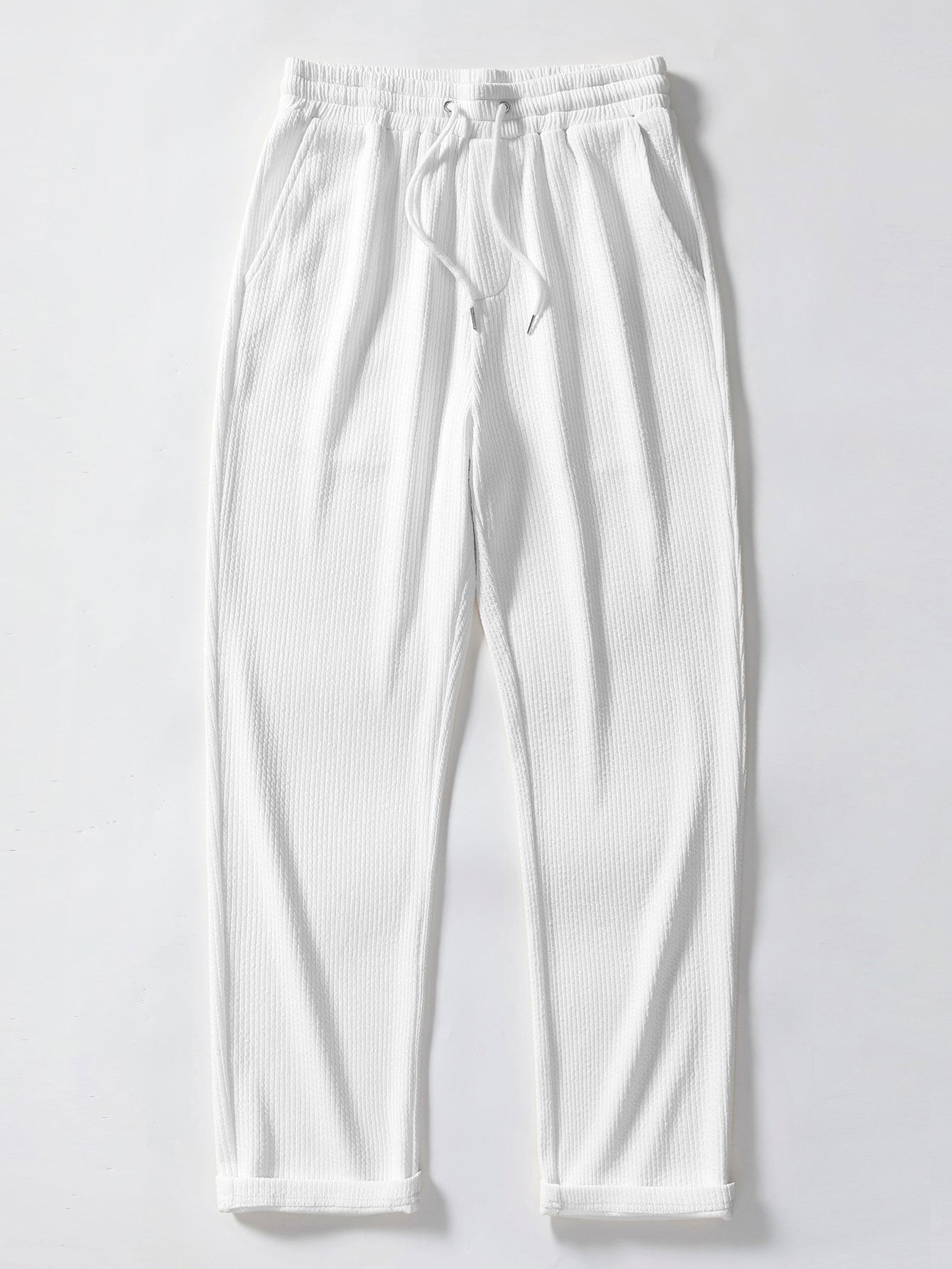 Ribbed Mock Neck T-Shirt & Straight Leg Ribbed Pants