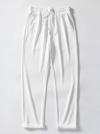 Ribbed Mock Neck T-Shirt & Straight Leg Ribbed Pants