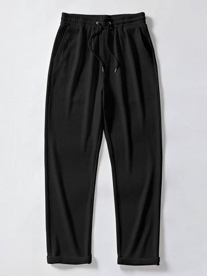 Ribbed Mock Neck T-Shirt & Straight Leg Ribbed Pants