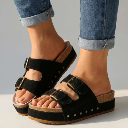 Luana Velvet Platform Slides