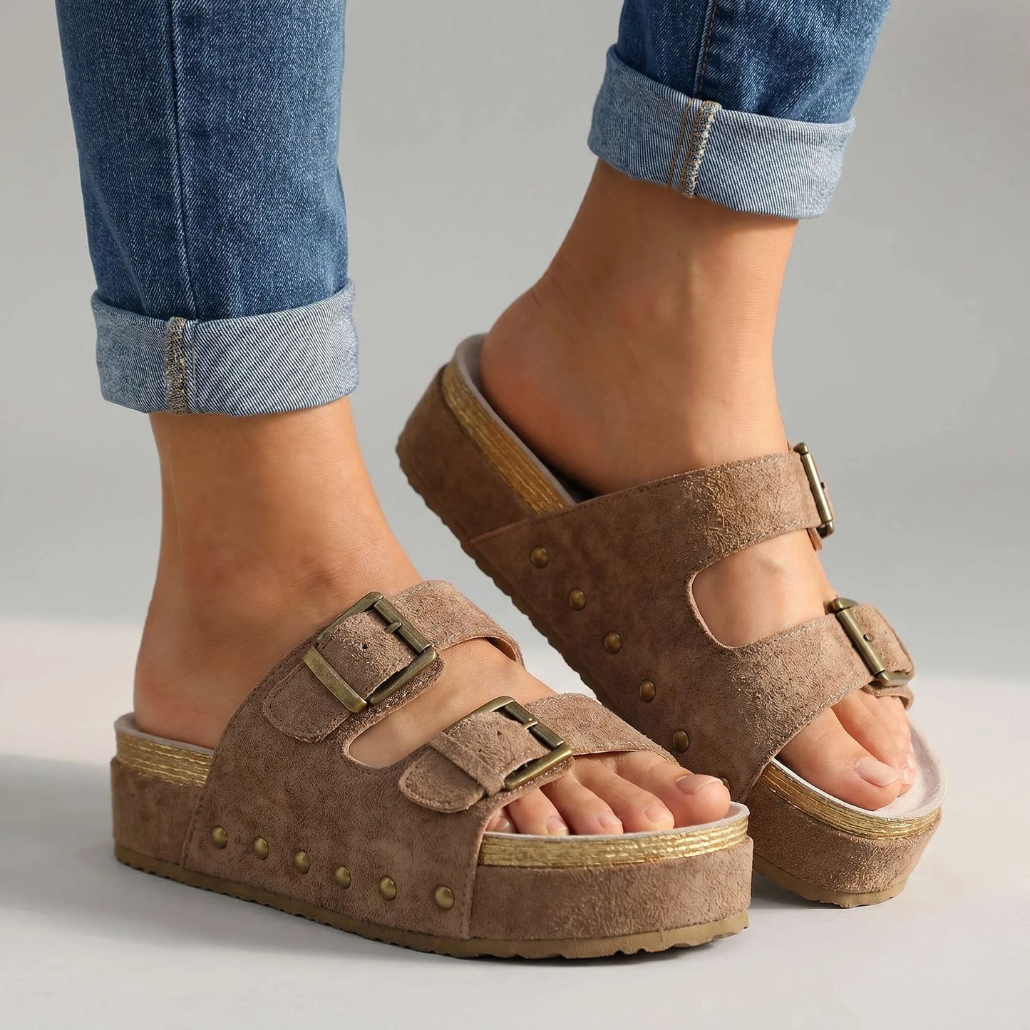 Luana Velvet Platform Slides