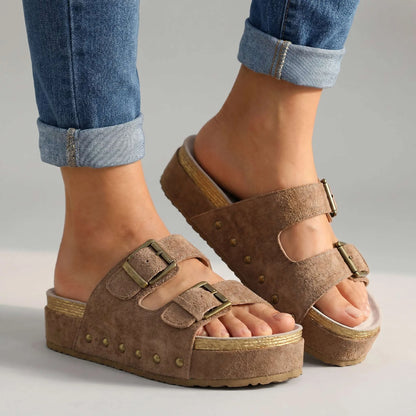 Luana Velvet Platform Slides