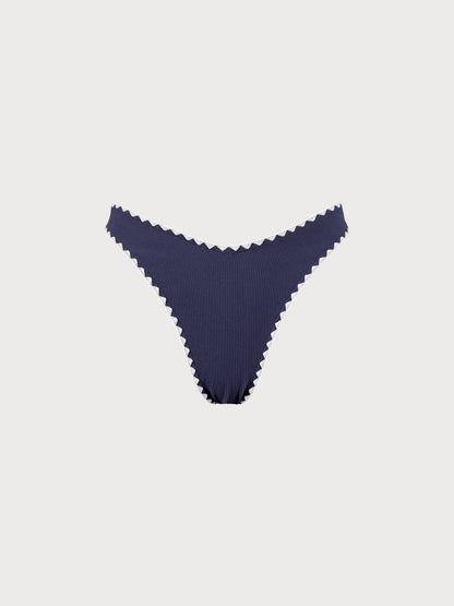 Navy Contrast Stitch Bikini Bottom