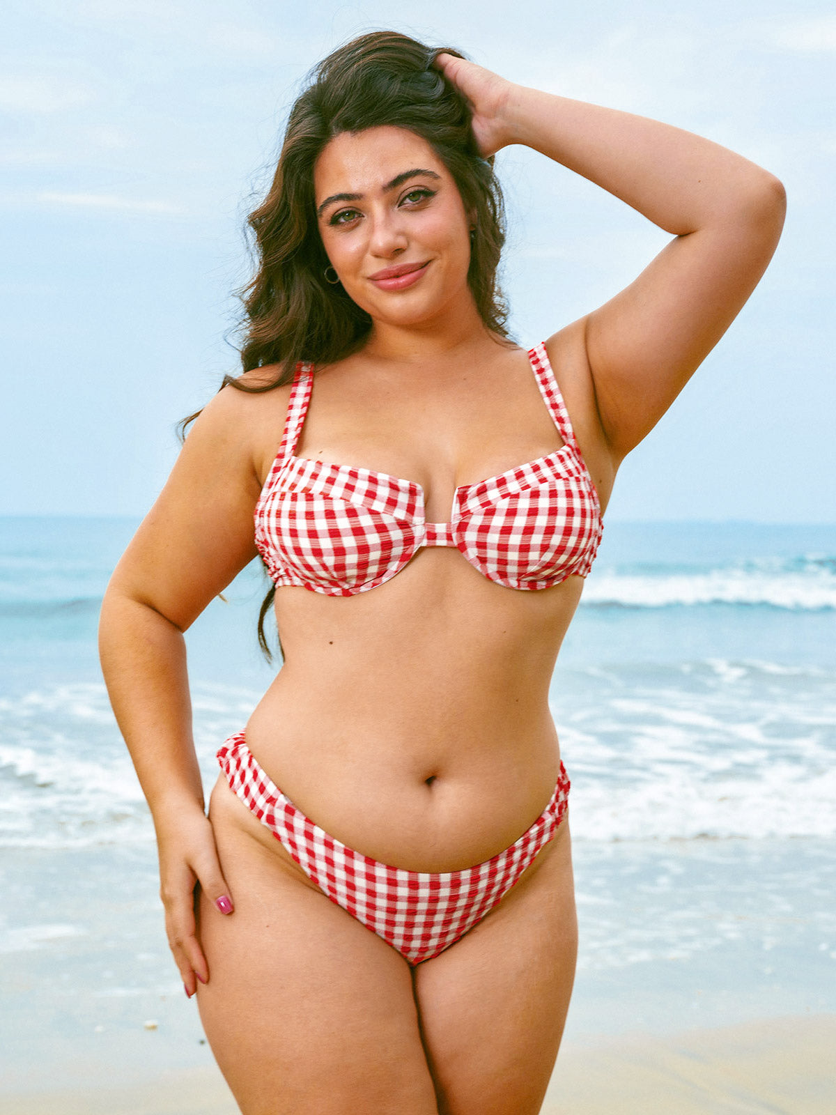 Red Gingham Underwire Bikini Top
