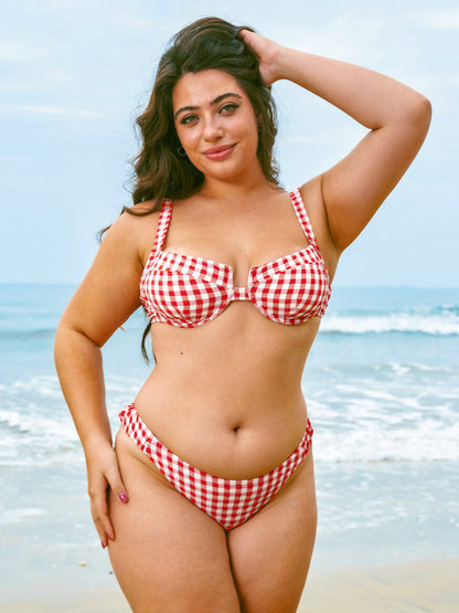 Red Gingham Underwire Bikini Top