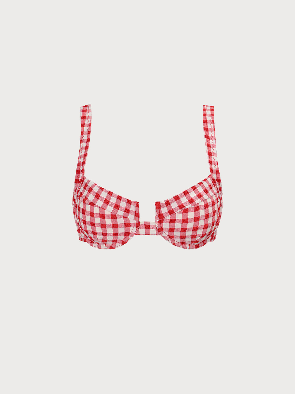Red Gingham Underwire Bikini Top