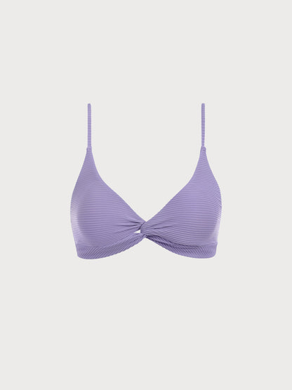 Purple Twist Backless Bikini Top