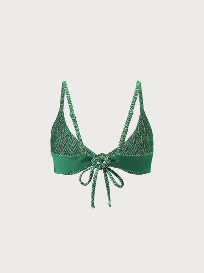 Reversible Geometric Textured Knot Bikini Top