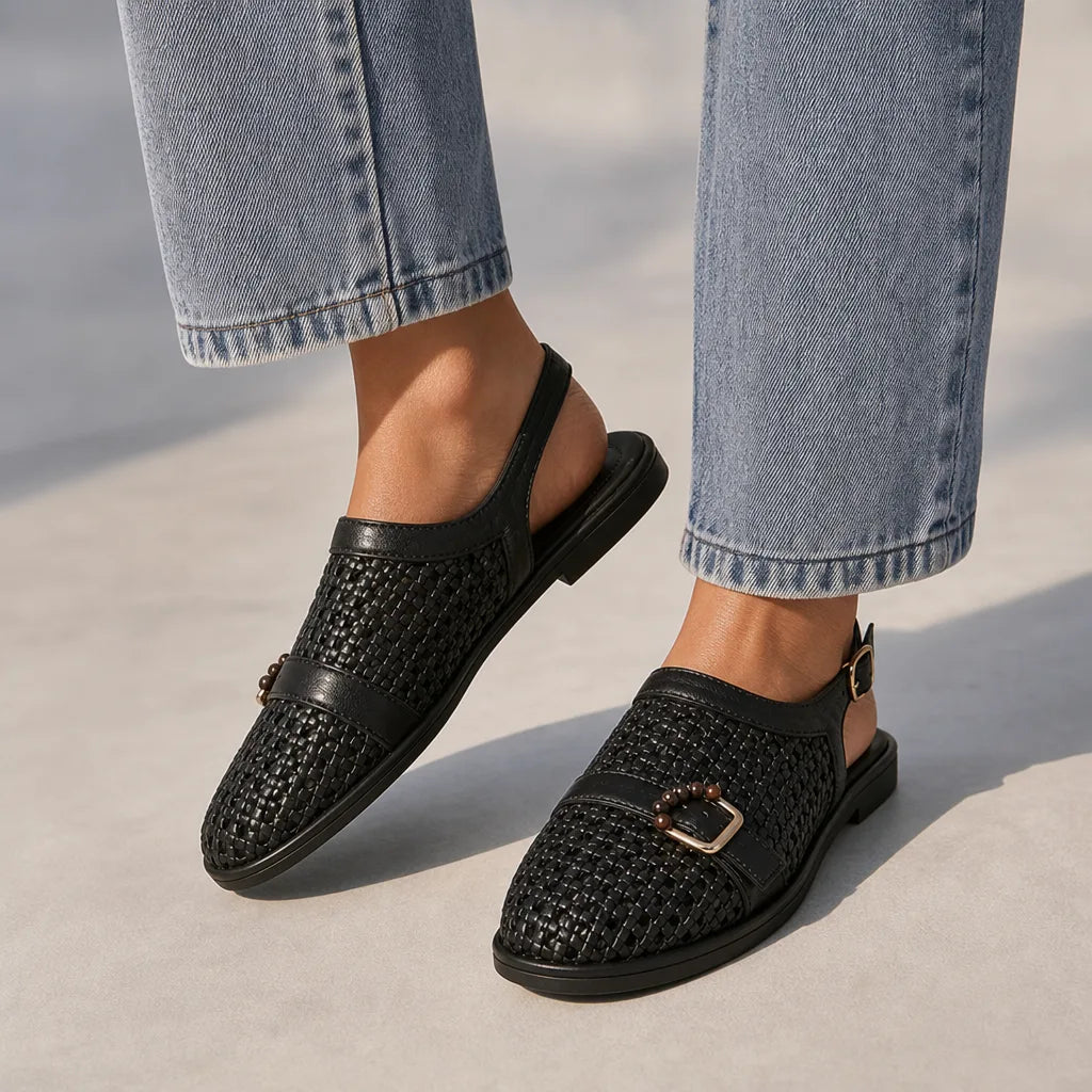 Riley Woven Slingback Flats
