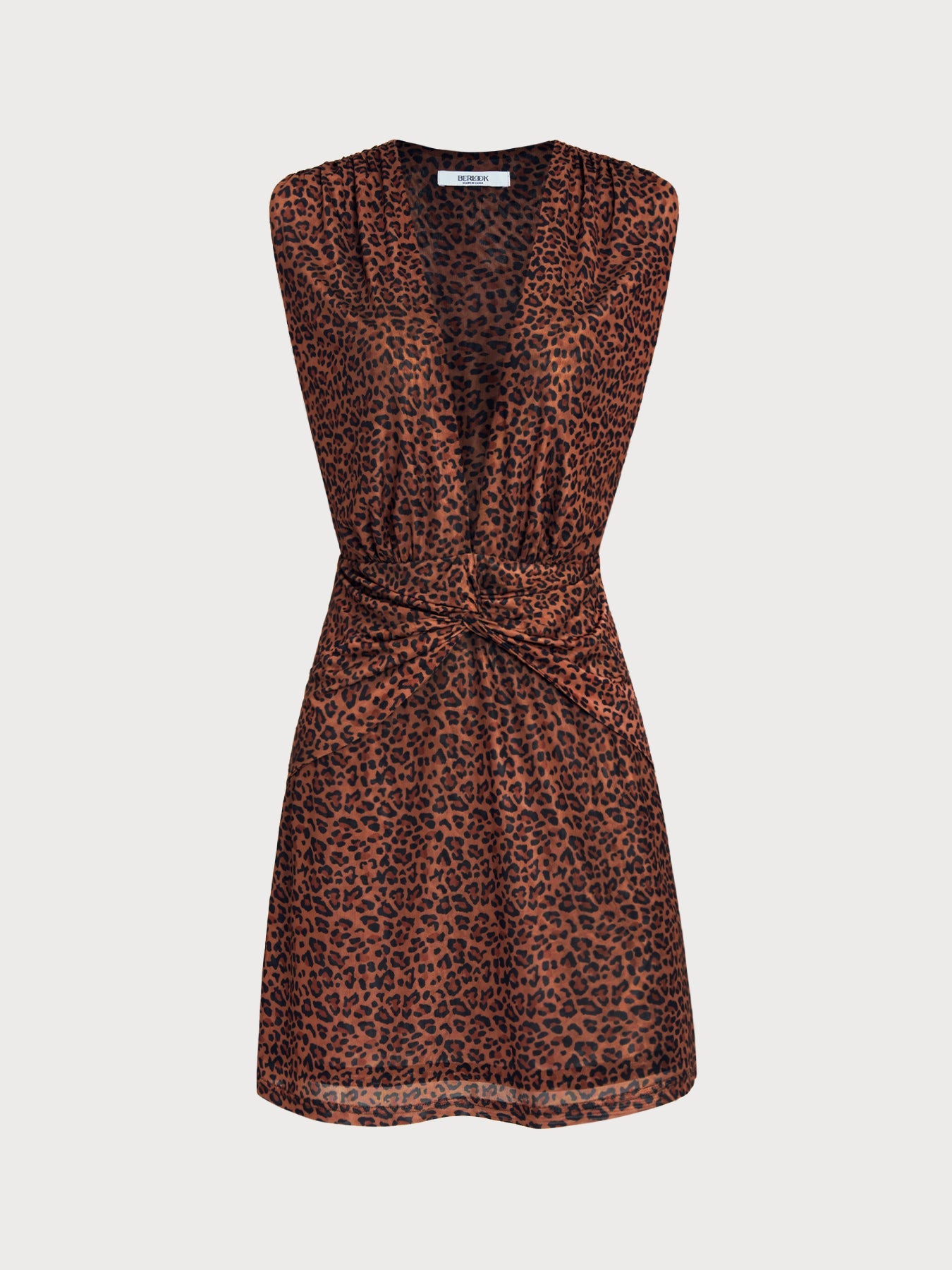 Dark Coffee Leopard Print Beach Dress