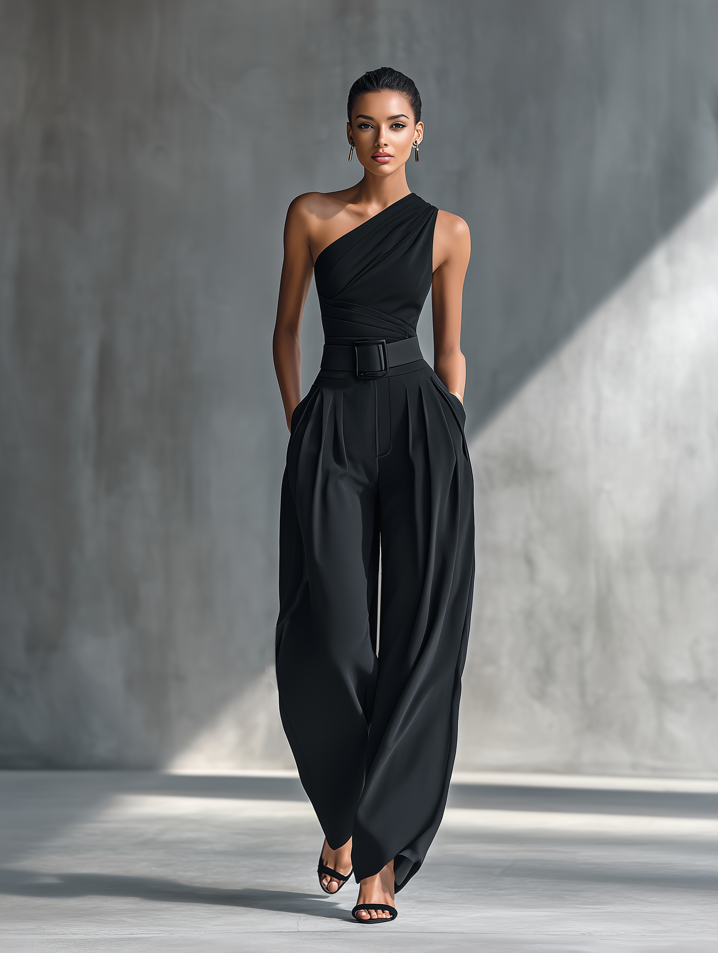 Knit Crop Top & Wide-Leg Pants Set