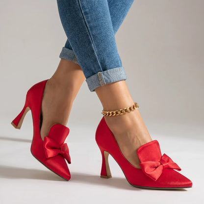 Layla Satin Bow Heels