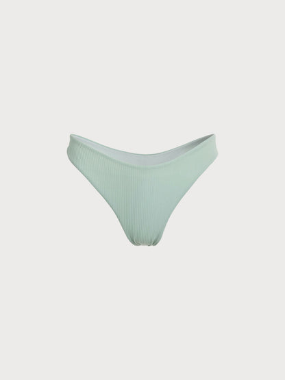 Cyan Solid Low Waisted Bikini Bottom
