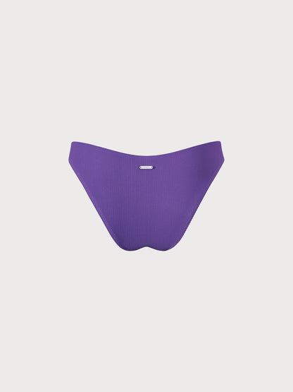 Purple Solid Low Waisted Bikini Bottom