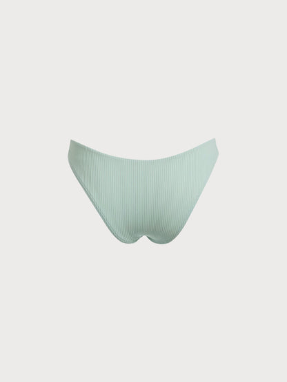 Cyan Solid Low Waisted Bikini Bottom