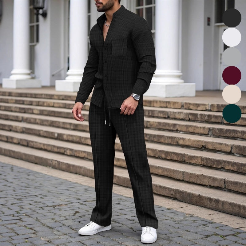 Men’s 2-Piece Waffle Set – Breathable, Comfortable & Versatile
