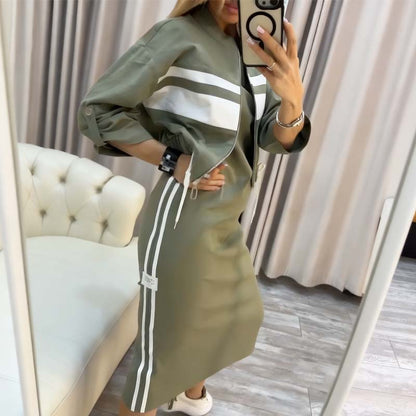 Stand Collar Jacket & Dress Set