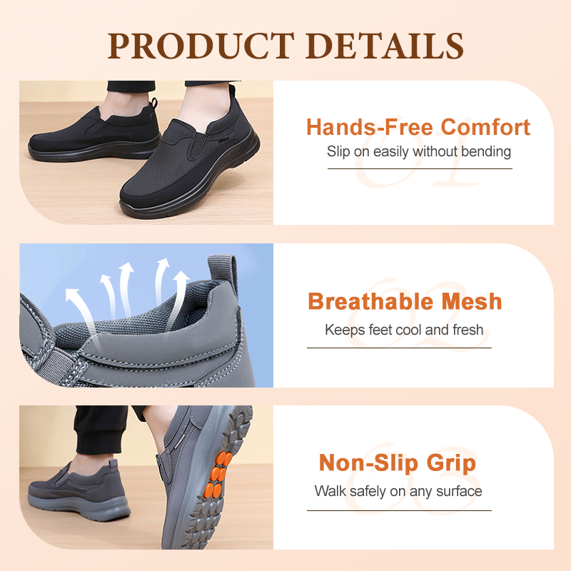 👞👟 Men’s Slip-On Walking Sneakers – Breathable, Non-Slip Comfort 👟