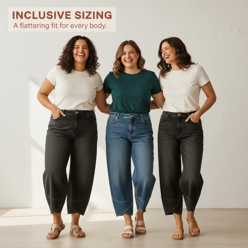Casual Women's Jeans with Asymmetrical Hem & Loose Fit (S-3XL)